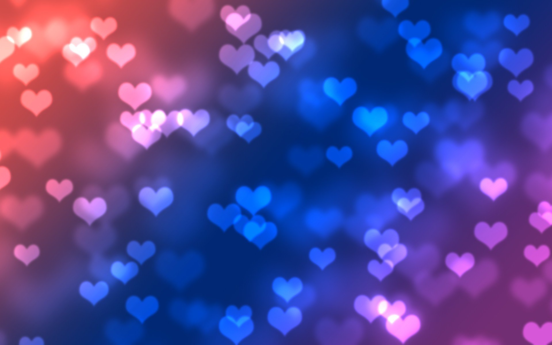 Colorful Heart Bokeh Background