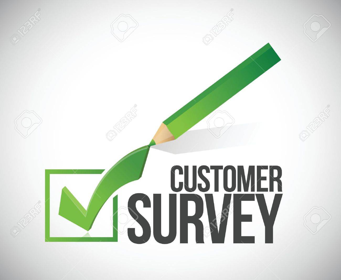 Customer Survey Check Mark Illustration Design Over A White
