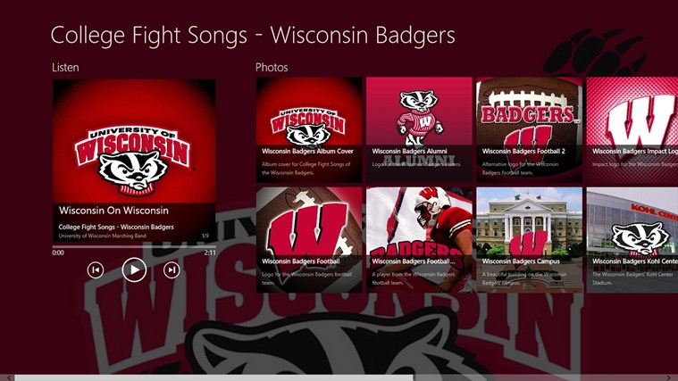 College Fight Songs Wisconsin Badgers Album App For Windows In