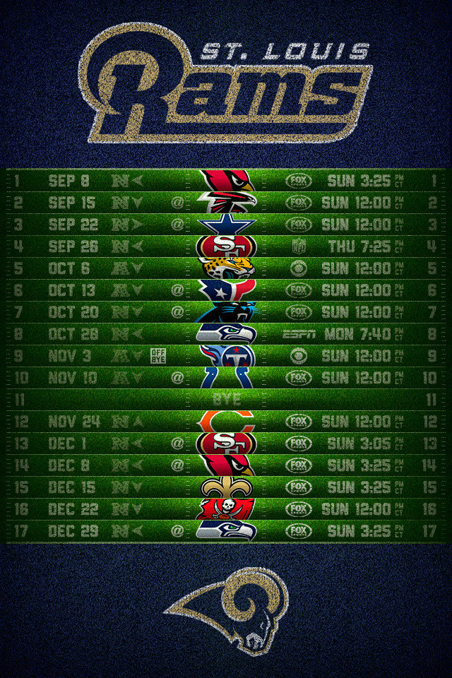 St Louis Rams Football Schedule iPhone Wallpaper