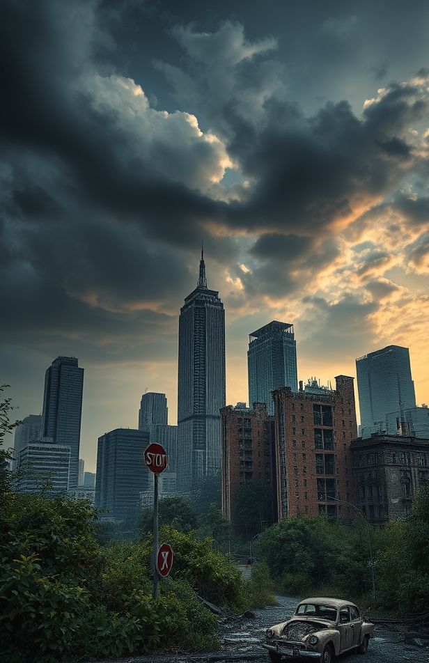 Destroyed City Background