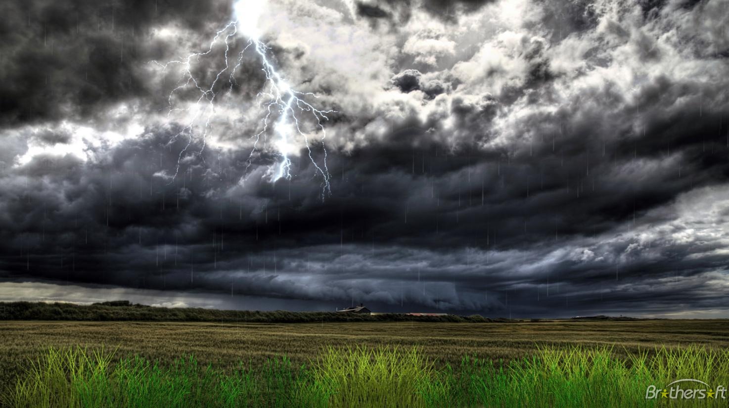 Field Screensaver Thunderstorm