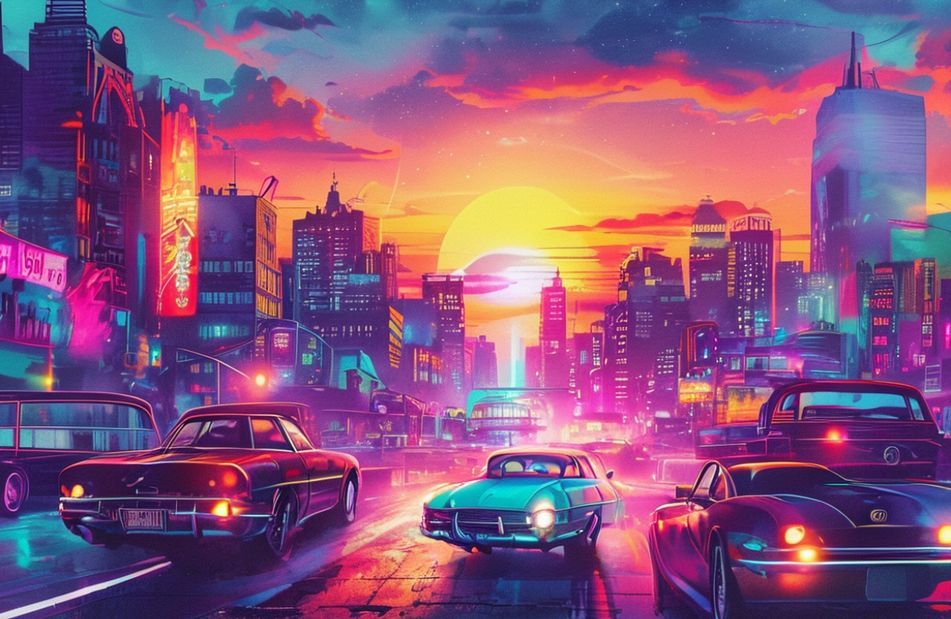 Retro Aesthetic City Wallpaper