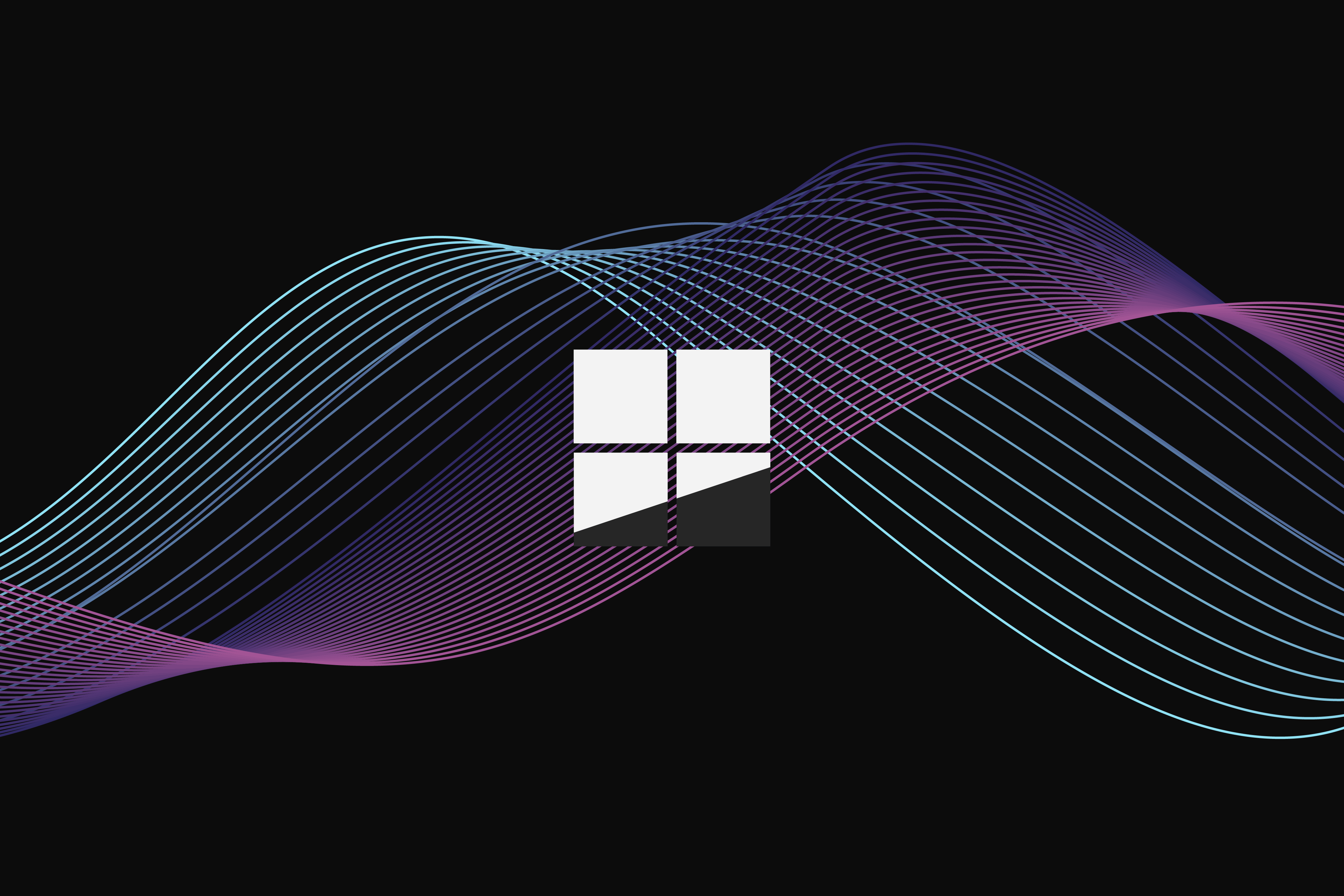 Abstract image with flowing lines in shades of purple and blue, overlaid with the Microsoft Windows logo. Suitable for a desktop wallpaper