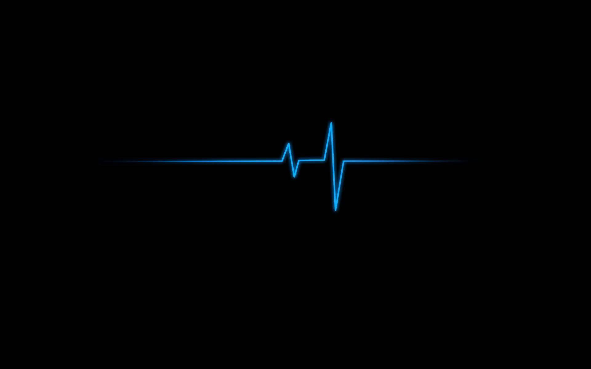 Solid Black 4k Heartbeat Lines Wallpaper