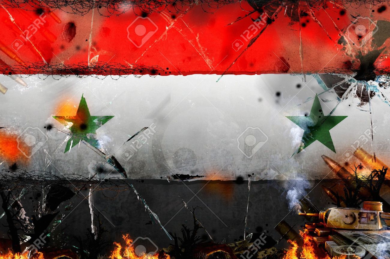 Syria War Conflict Illustration News Background Stock Photo