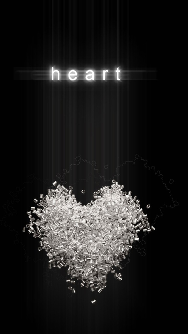 Heart Black Background iPhone 5s Wallpaper