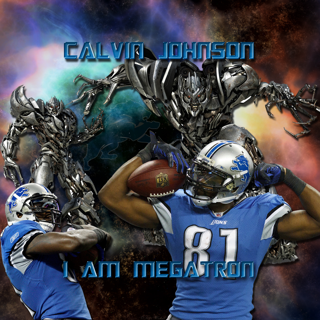 Calvin Johnson I Am Megatron Detroit Lions Wallpaper