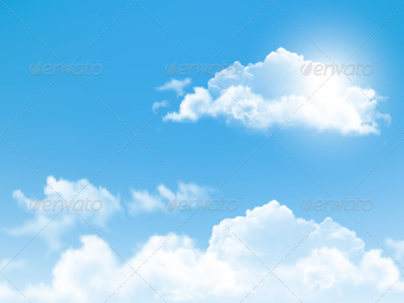 Blue Sky With Clouds Background Nature Conceptual