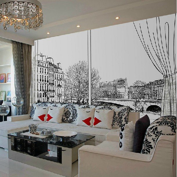 Shipping Fashion 3d Wallpaper Out Of Window Murals Wall
