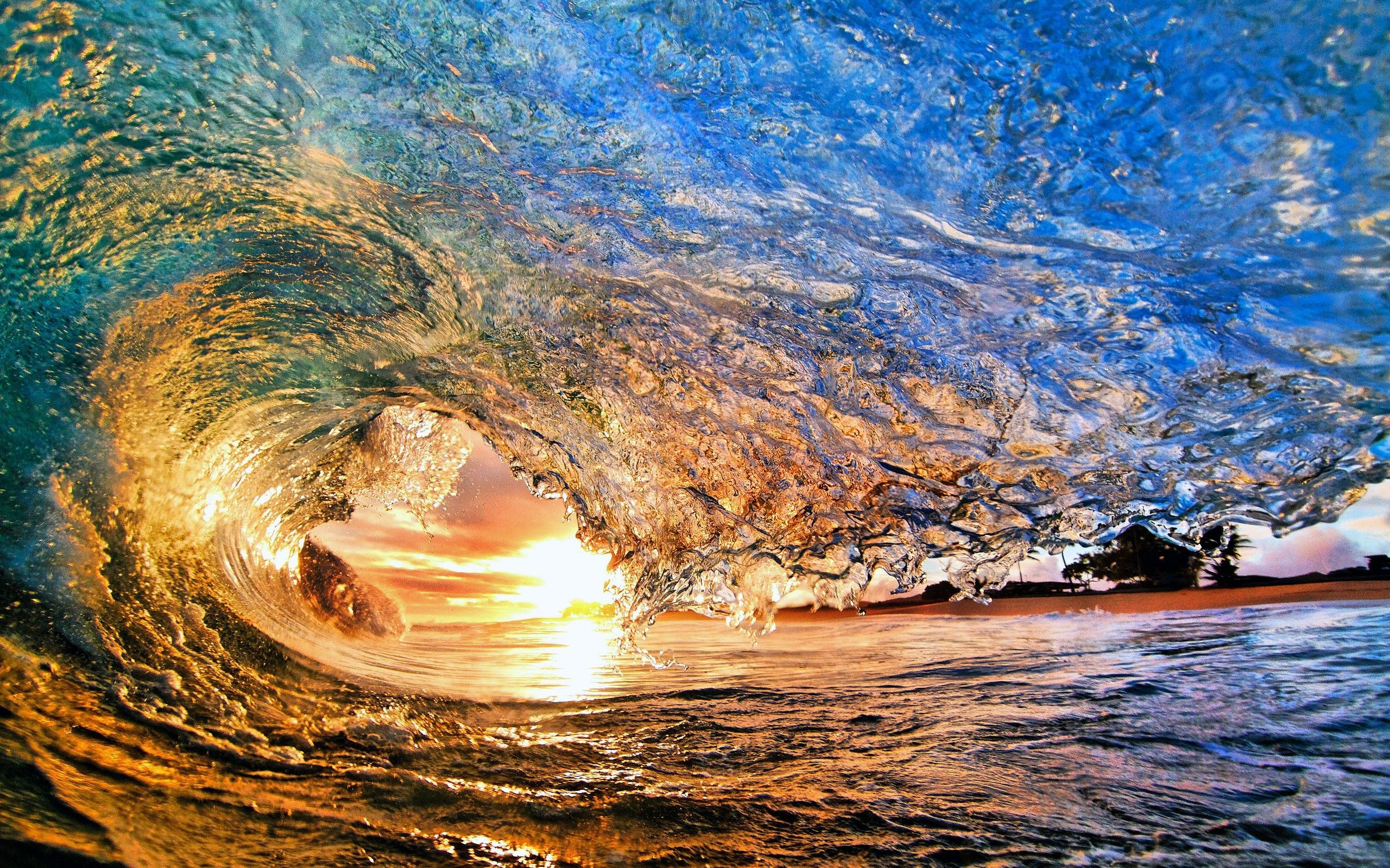 Desktop Background Beach Waves Wallpaper