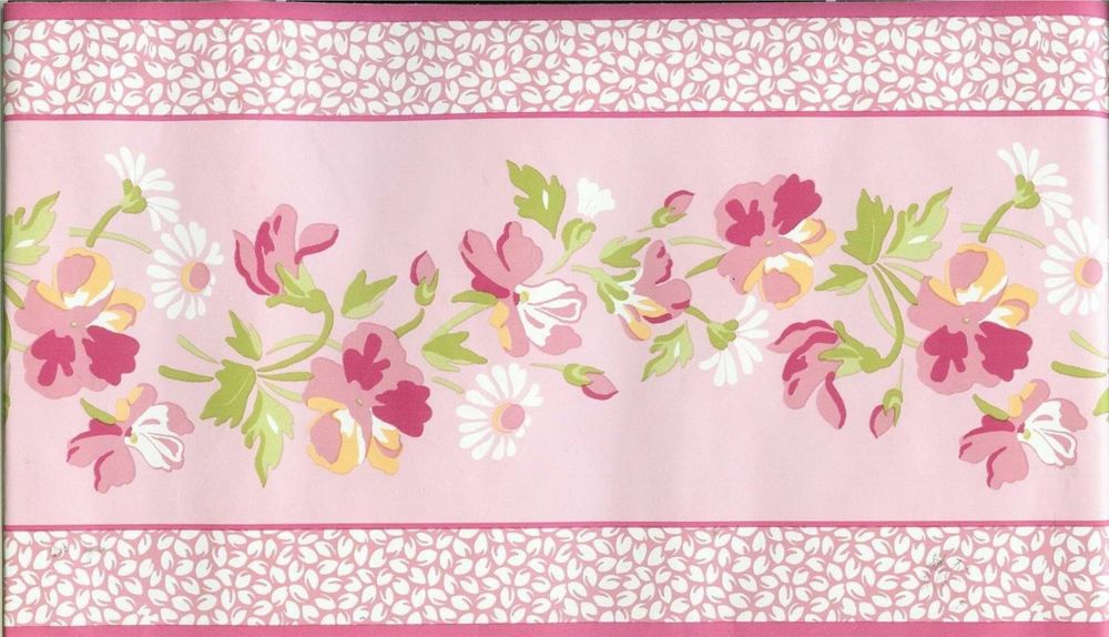 Laura Ashley Pink Floral Wallpaper Border