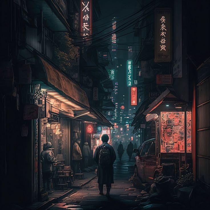 Midnight In Tokyo Poster Vintage Vibes Retro Style Japanese