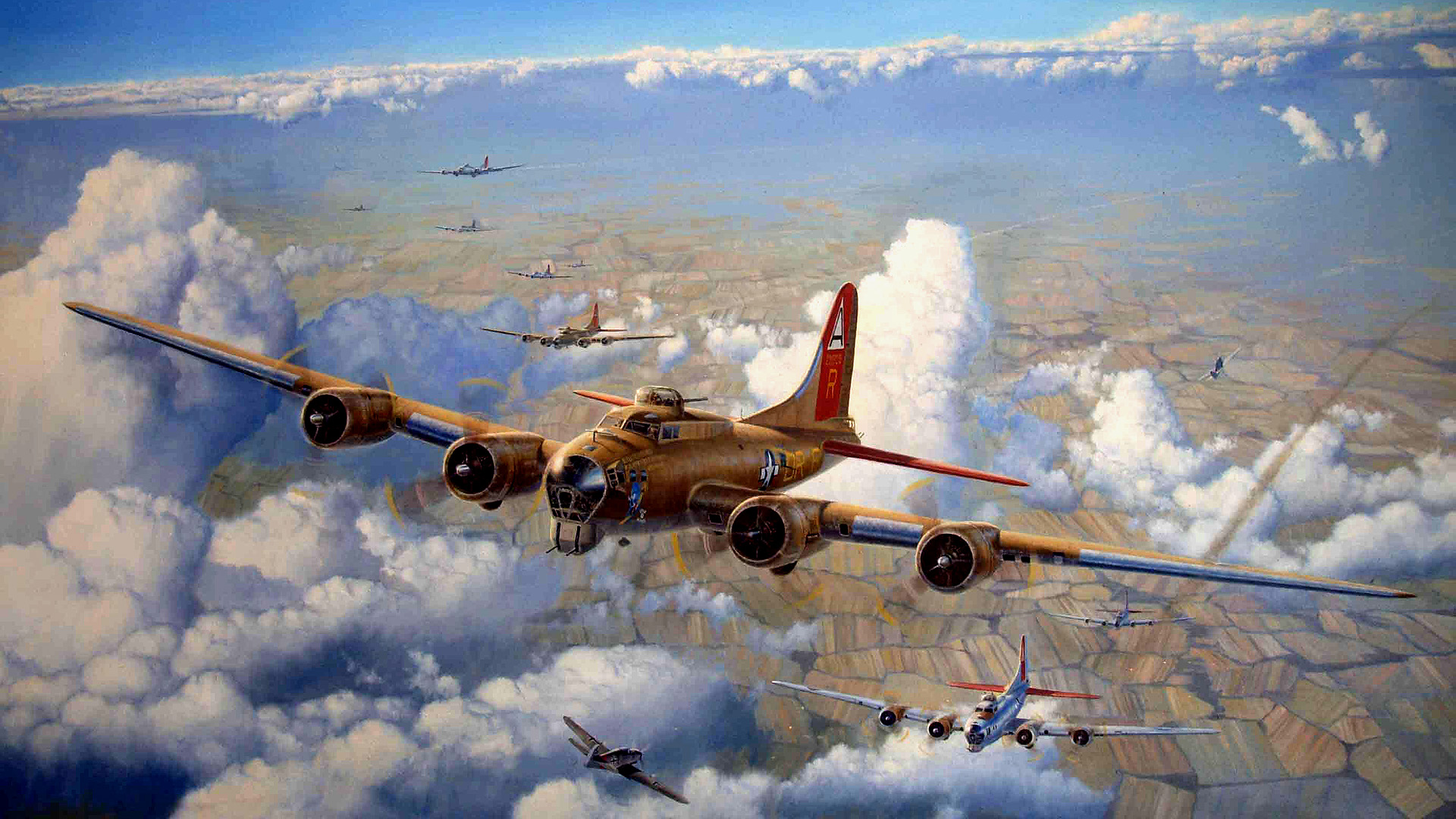 Flying Fortress Artwork Ww Ii Wallpaper