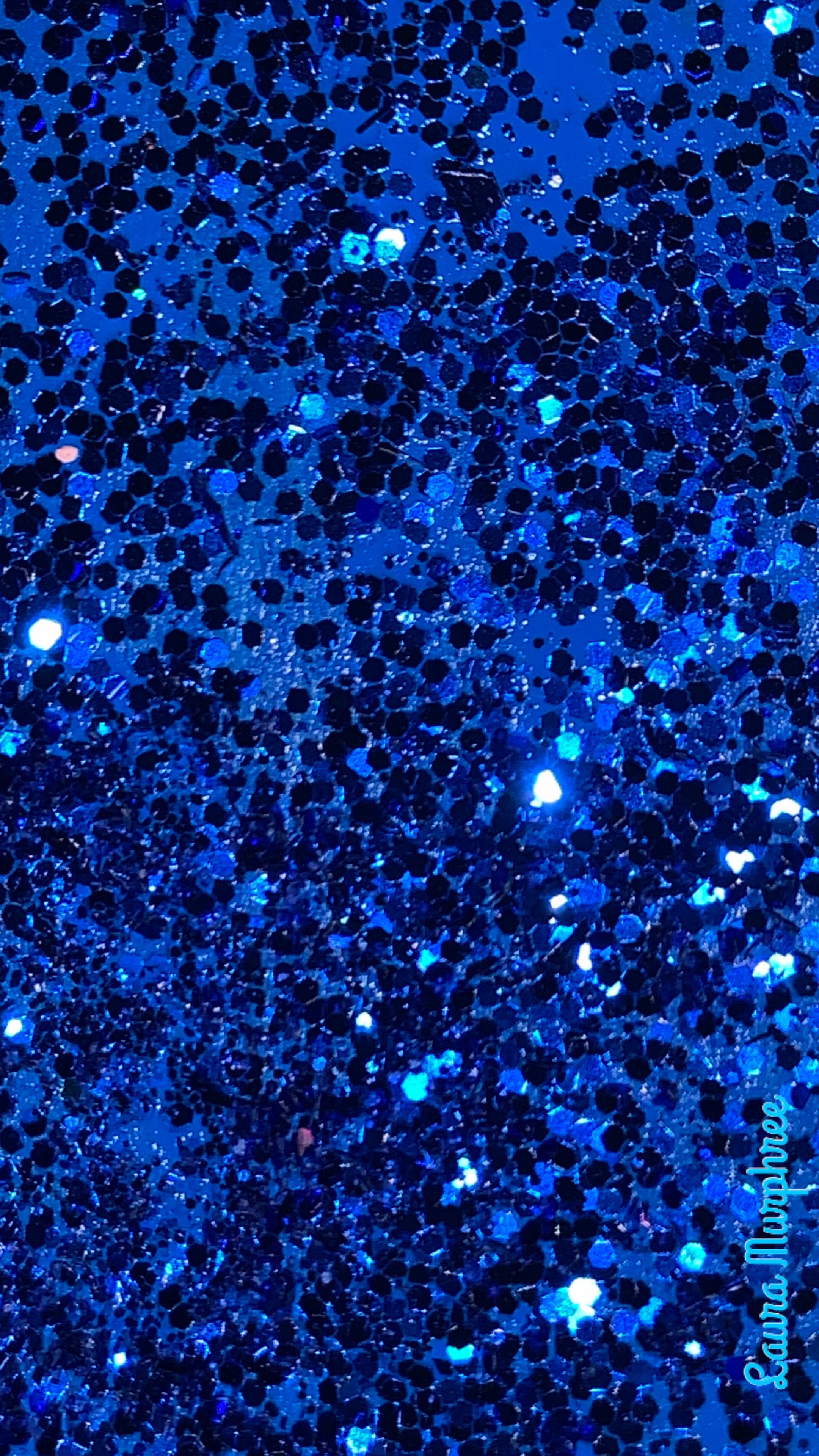 Blue Glitter Aesthetic Background Wallpaper