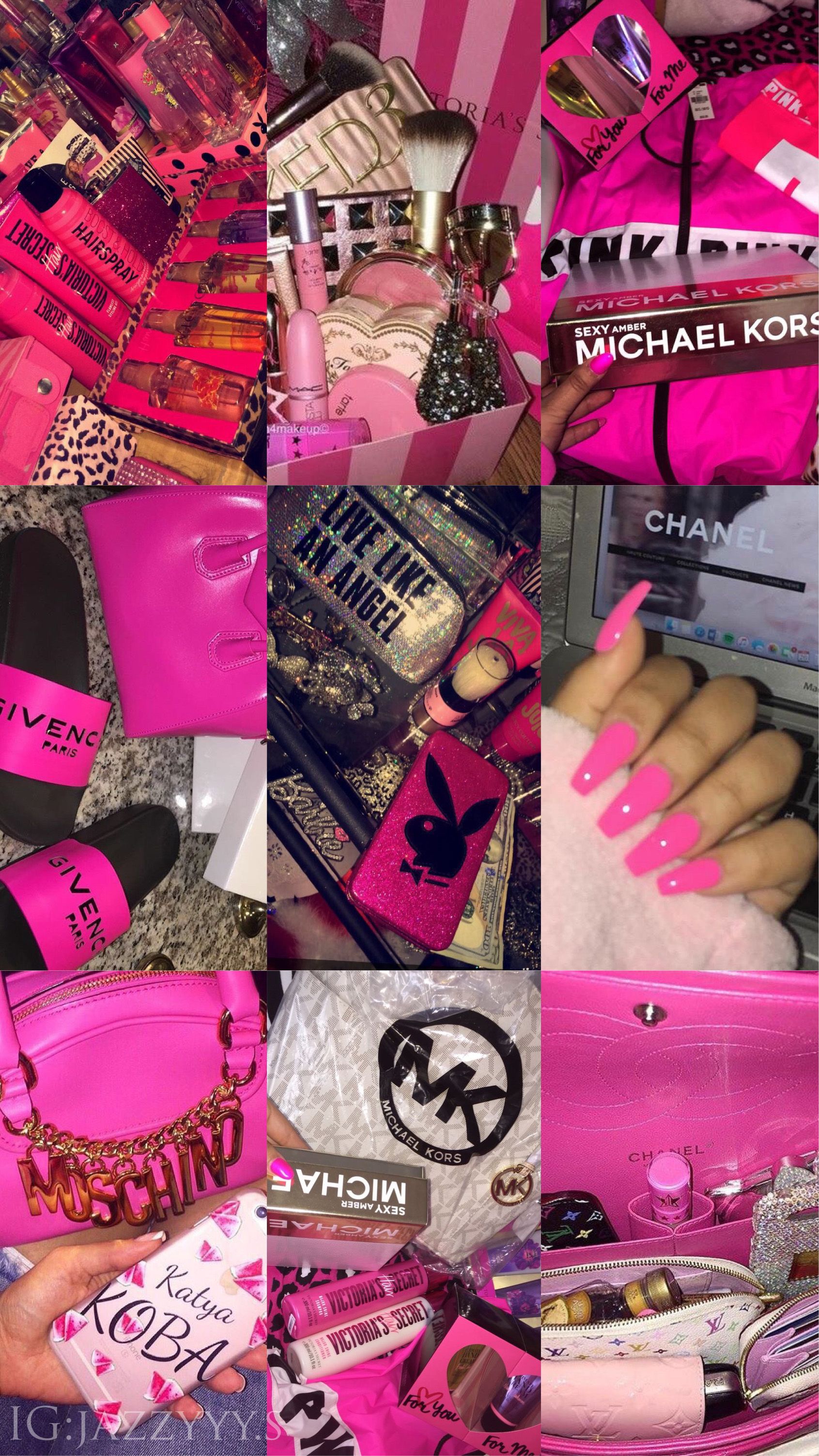 Hot Pink Collage Nails Slides Vs Barbie Mk Clothes Bags