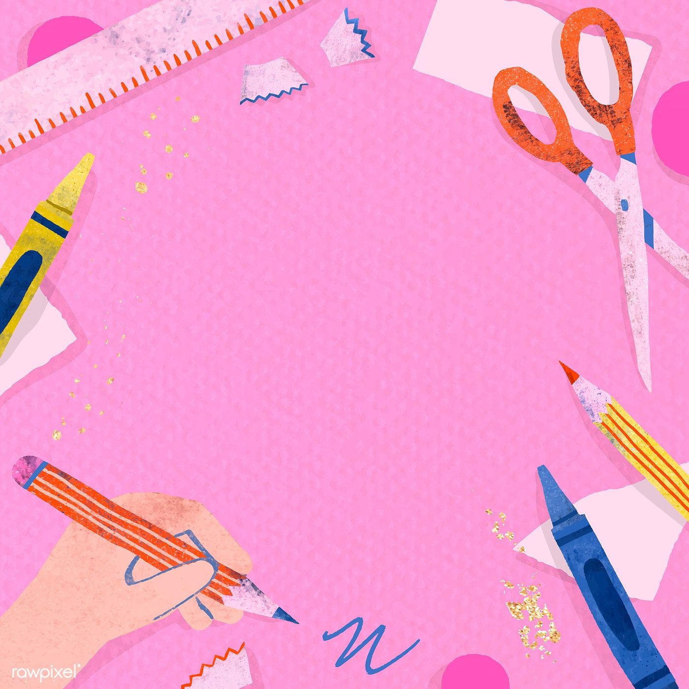 Blank Pink Back To School Frame Vector Premium Image By Rawpixel