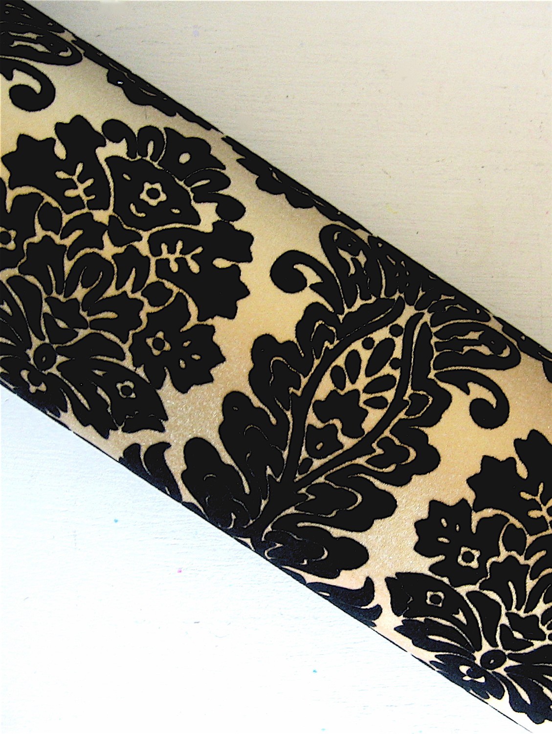 Deep Romance Vintage Black And Gold Flocked Wallpaper By Becaruns