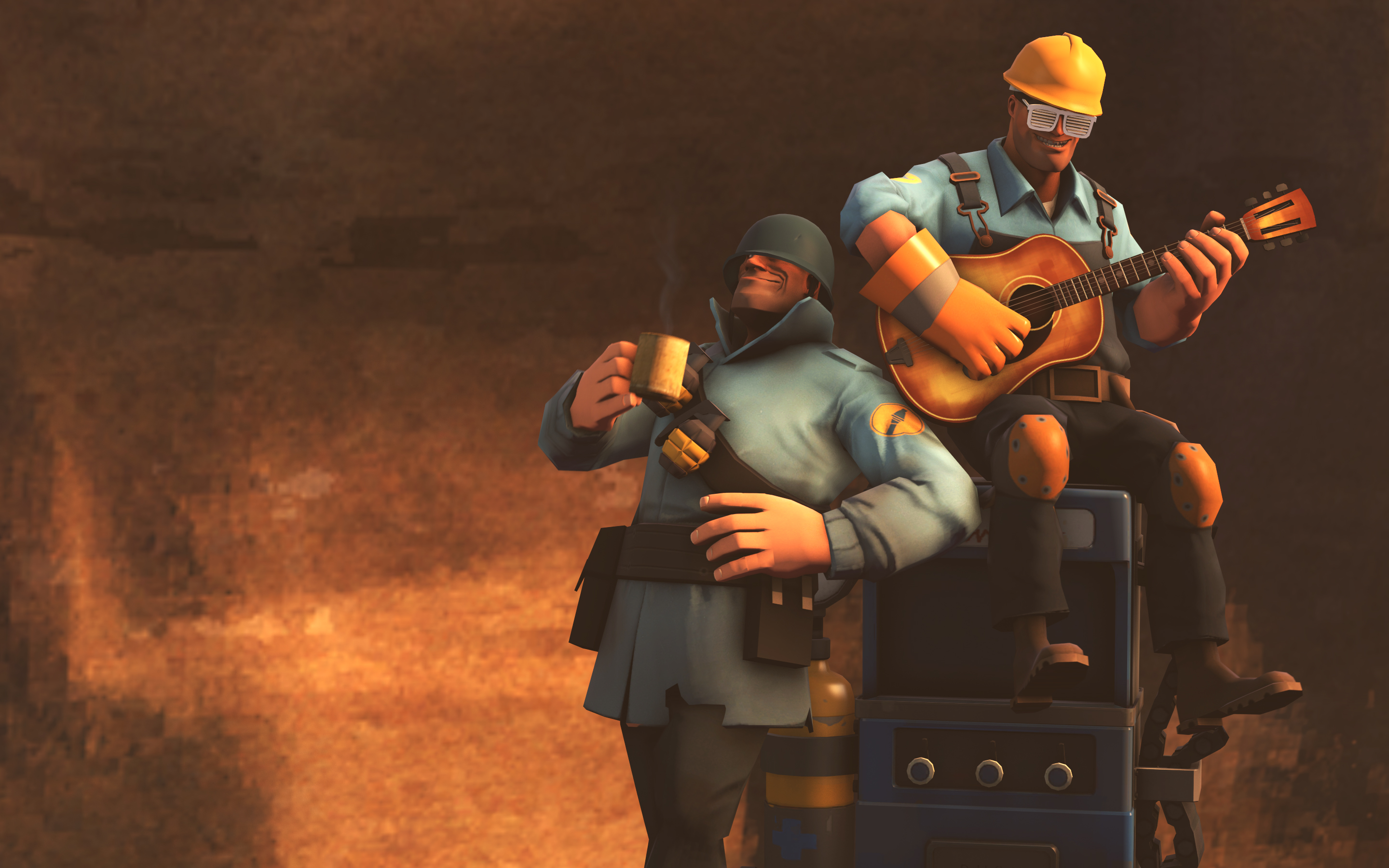 Team Fortress Wallpaper Soldier And Engie Chill By Dunkmovies On