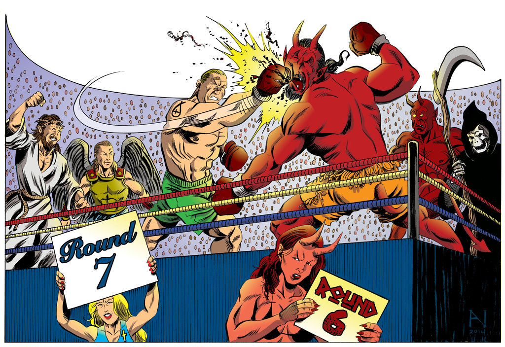 Devil Vs Jesus Wallpaper Satan Fight Man