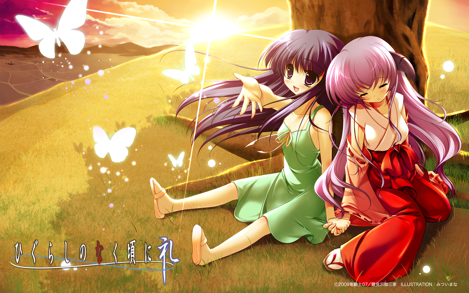 Image Title Higurashi When They Cry Girls Holding Hand Together Very