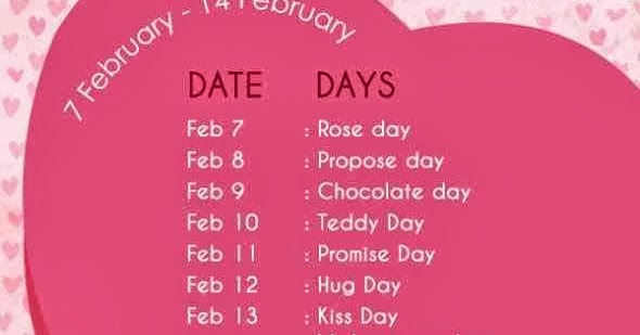 Valentine Week List Dates Schedule Rose Day Propose