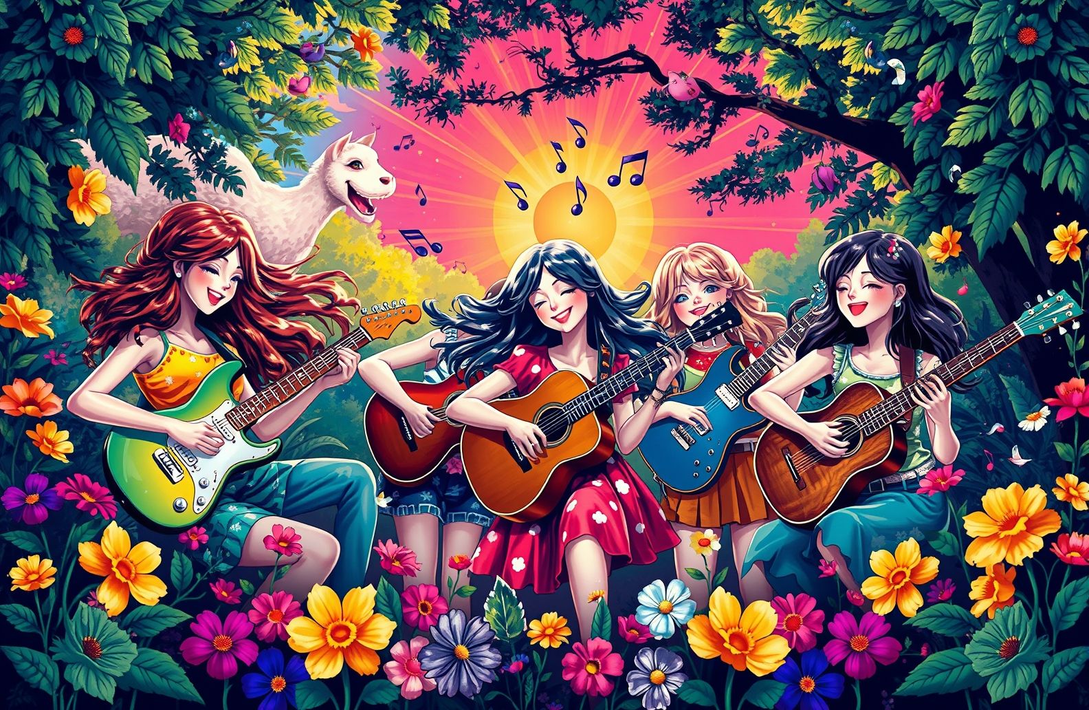 Guitar Girls Wallpaper