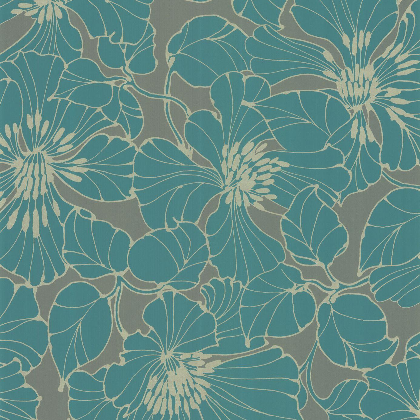 Identity Wallpaper Passion Turquoise Grey Silver