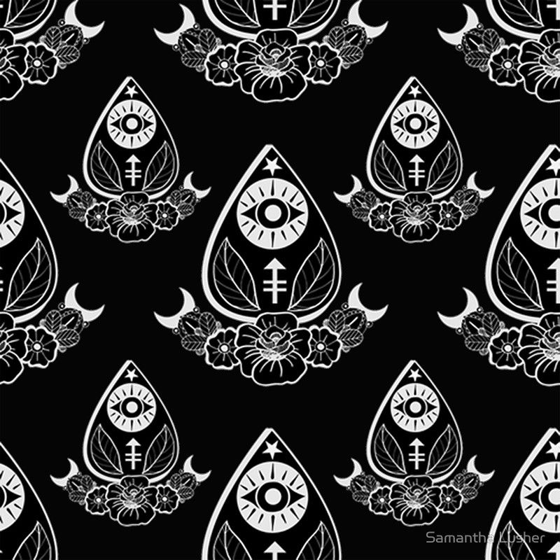 Ouija Planchette Pattern Modern Design Wallpaper
