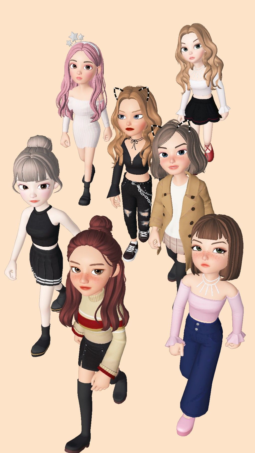 Zepeto Squad Kartun Animasi Ilustrasi