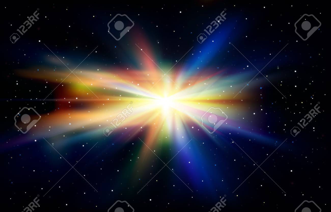 Abstract Space Background With Stars And Supernova Vector