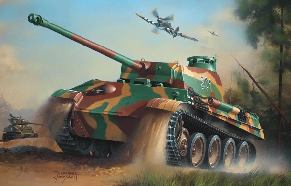 Wallpaper Panther Tank Sherman Hawker Tempest Geman Panzer