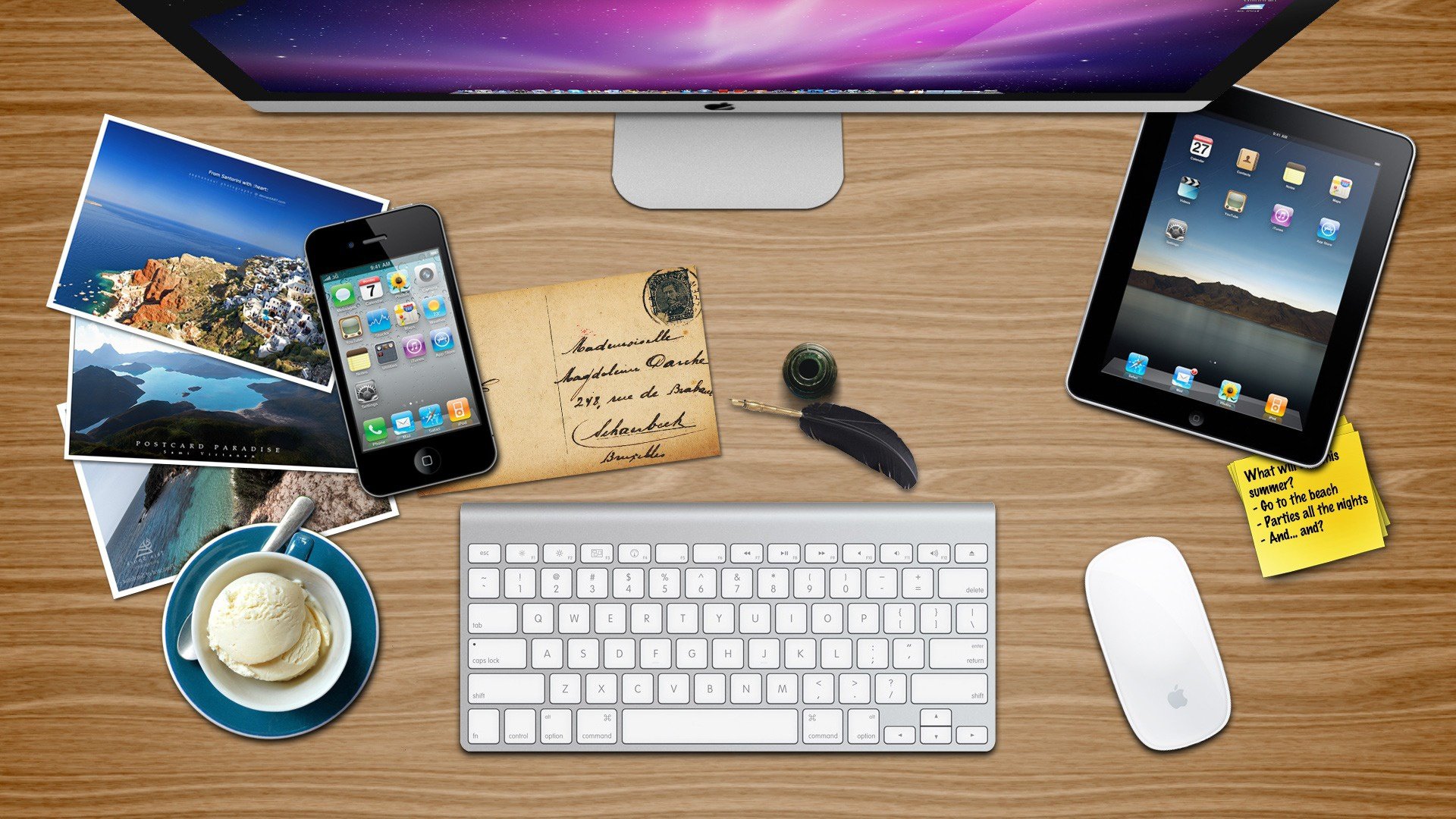 Wallpaper Schreibtisch Fan von Gadgets von Apple Iphone 4 iPad