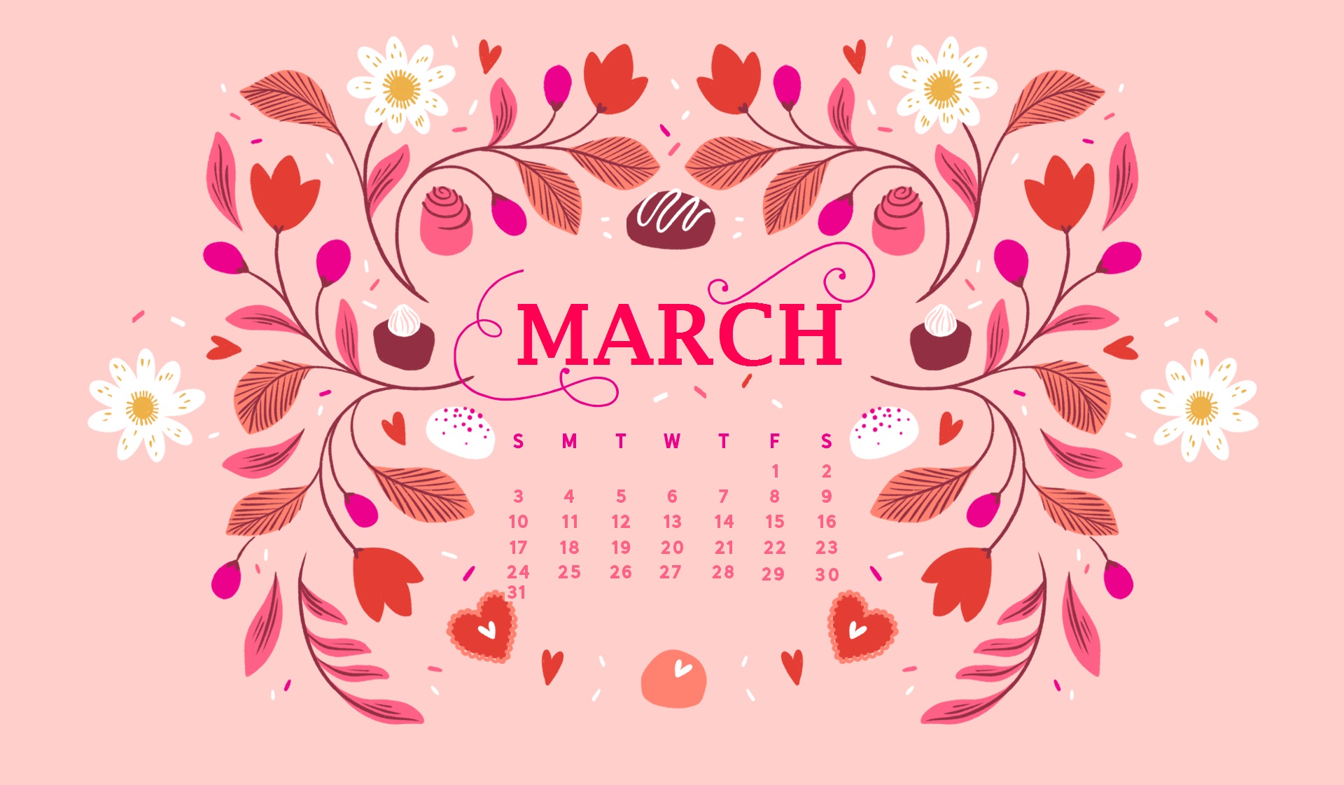 March Desktop Background Screensaver Calendar