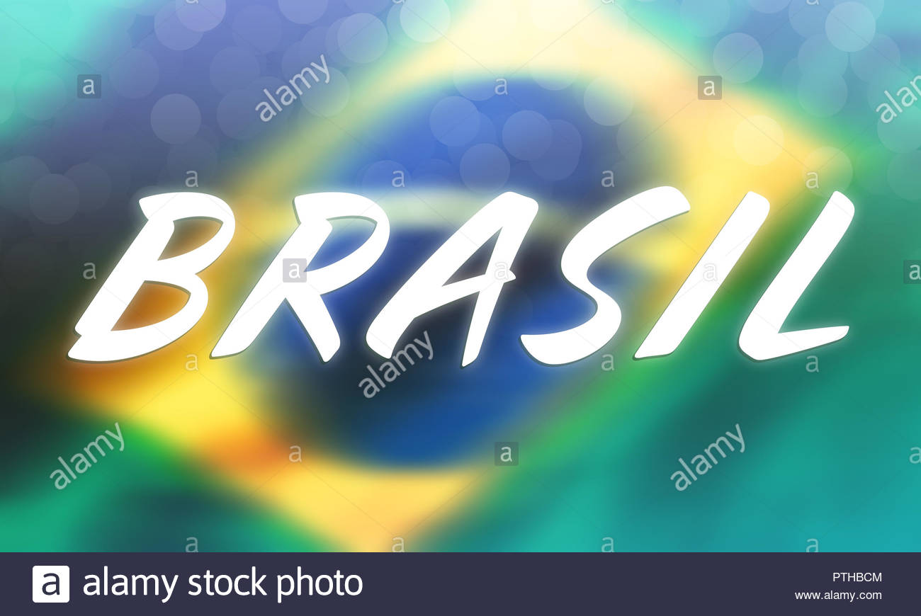 Illustrative Modern Art Of The Brazil S Flag On Background
