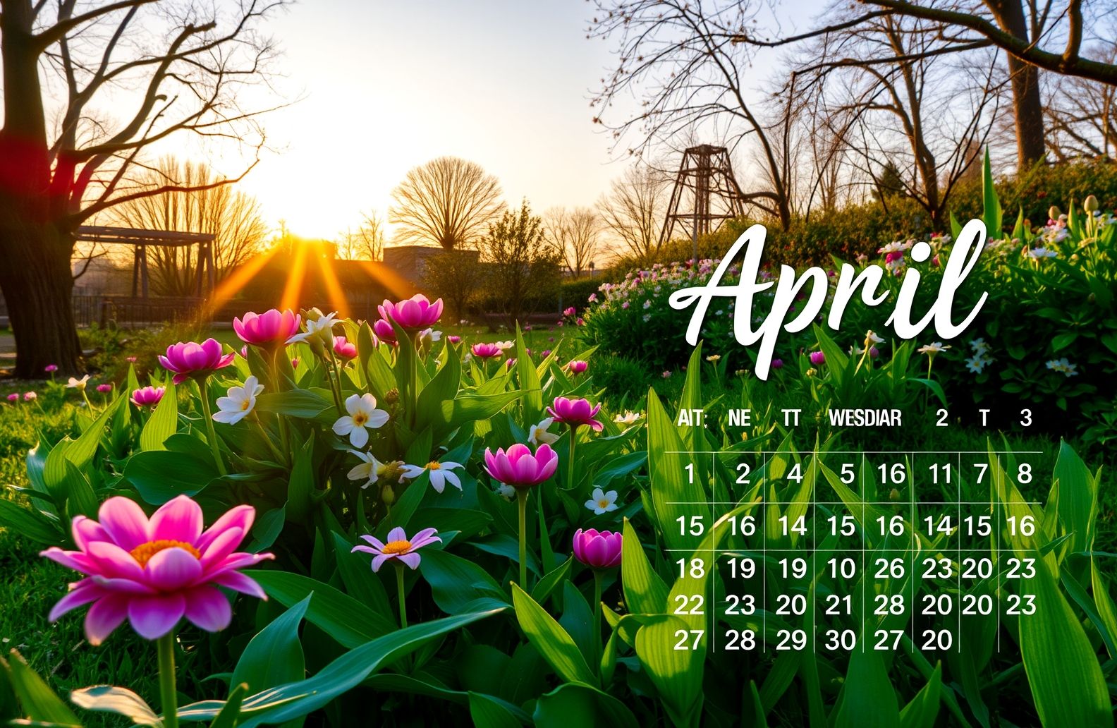April Calendar Wallpaper