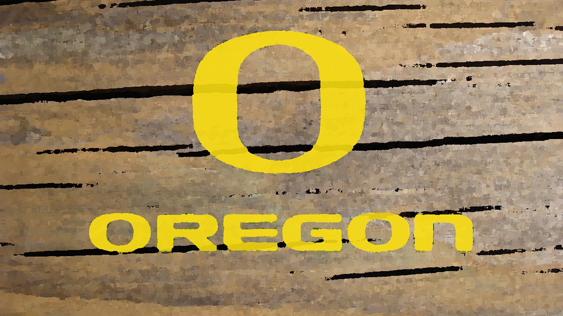 Oregon Ducks Logo Painted On Wood