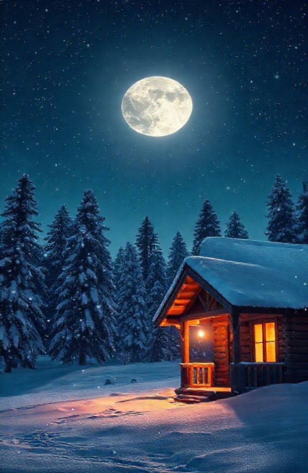 Winter Night Scenes Wallpaper