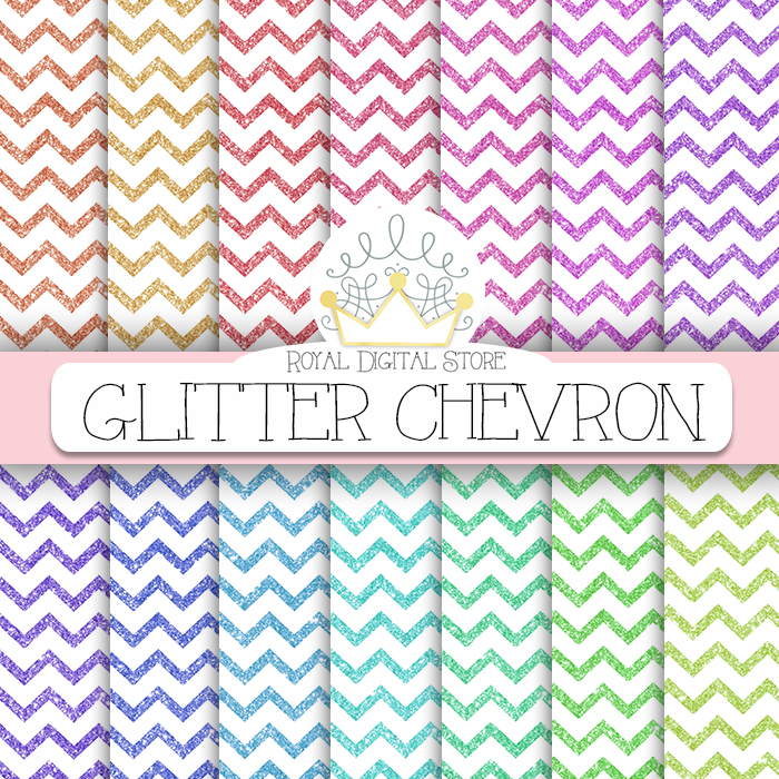 Glitter Chevron Digital Paper With Background