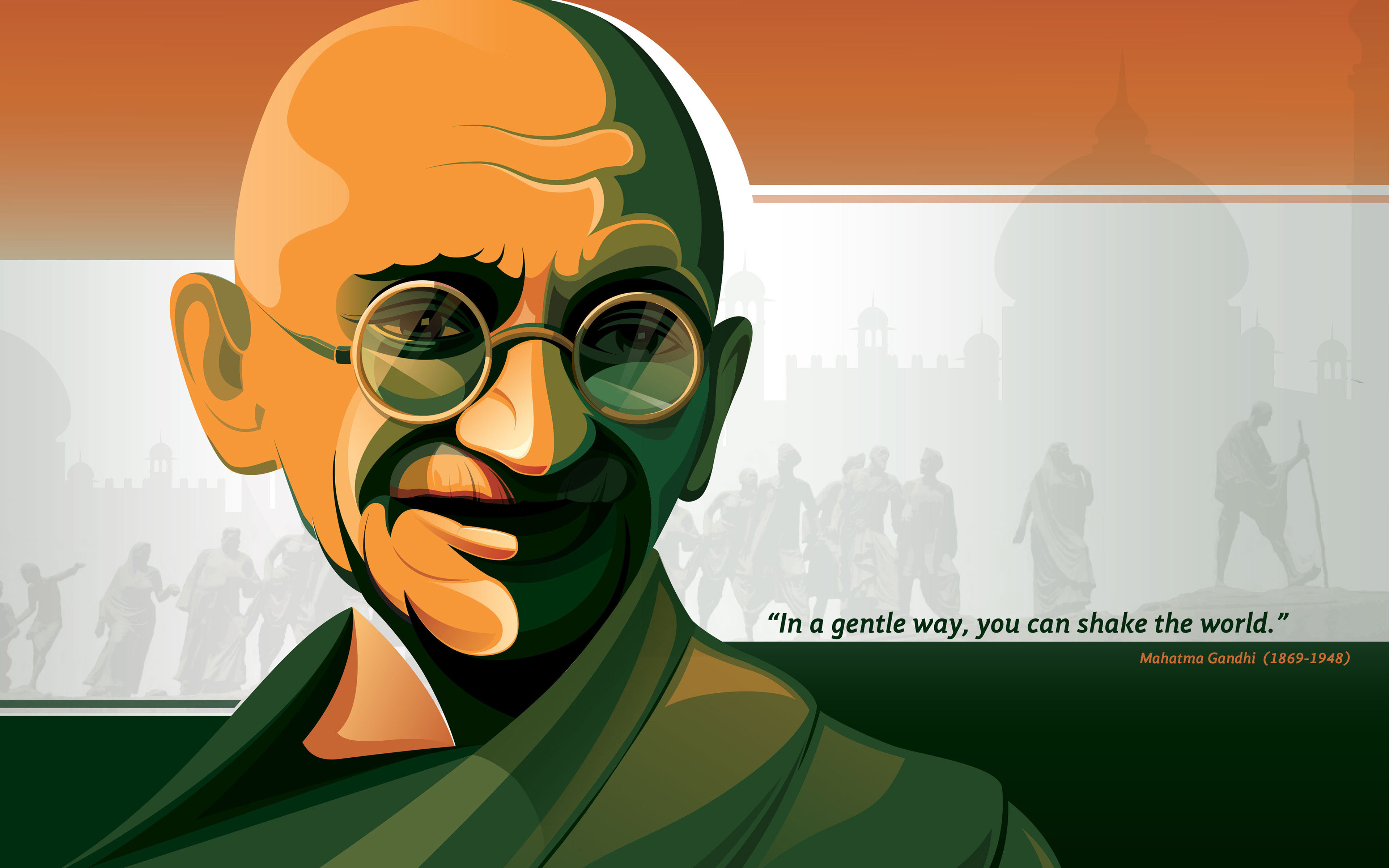 Mahatma Gandhi You Can Shake The World Wallpaper HD