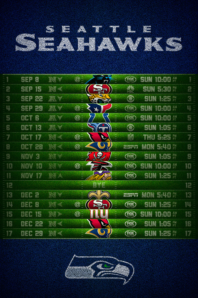 Seattle Seahawks Football Schedule iPhone Wallpaper