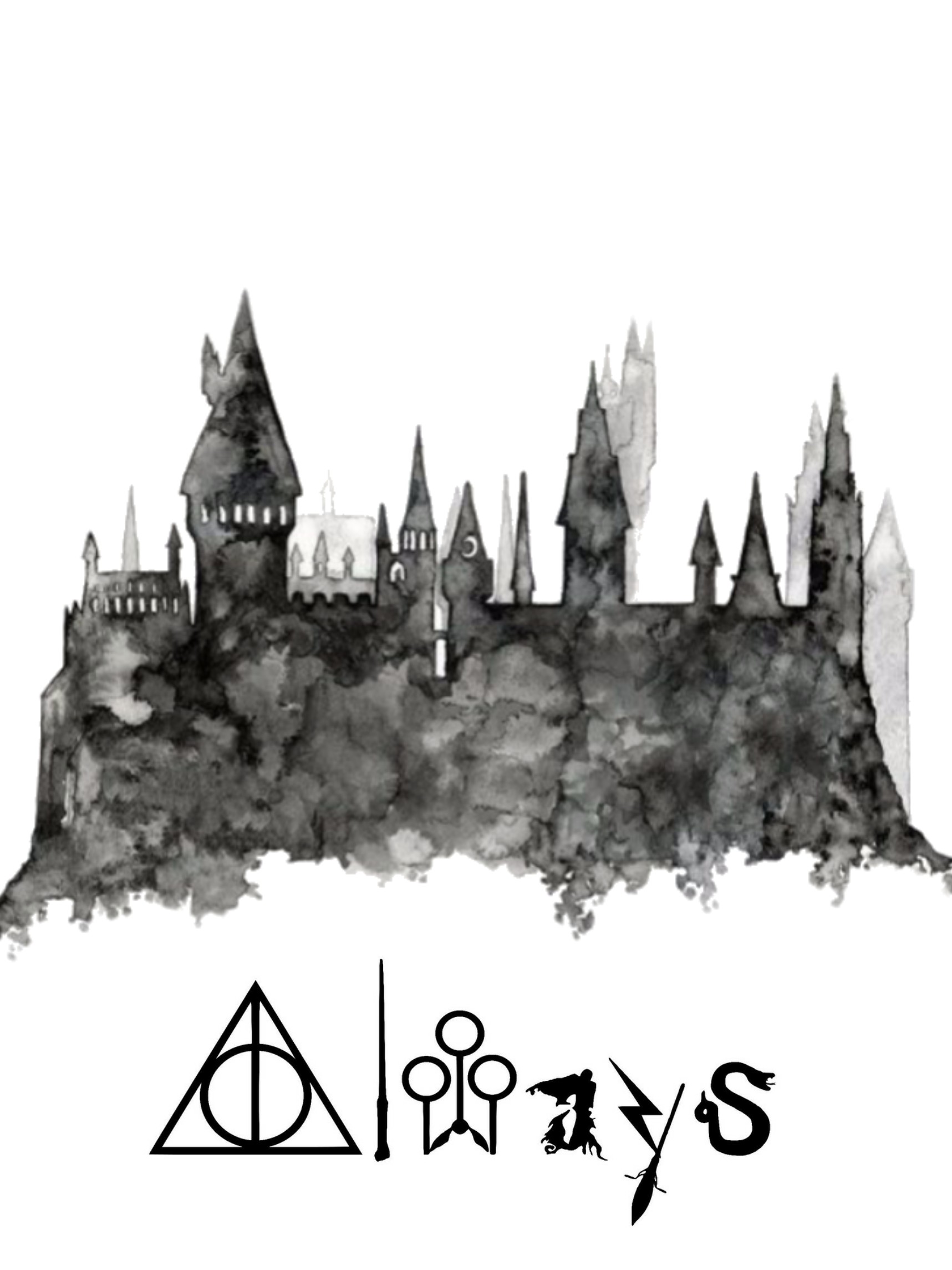 Download Silhouette Harry Potter Hogwarts iPhone Wallpaper