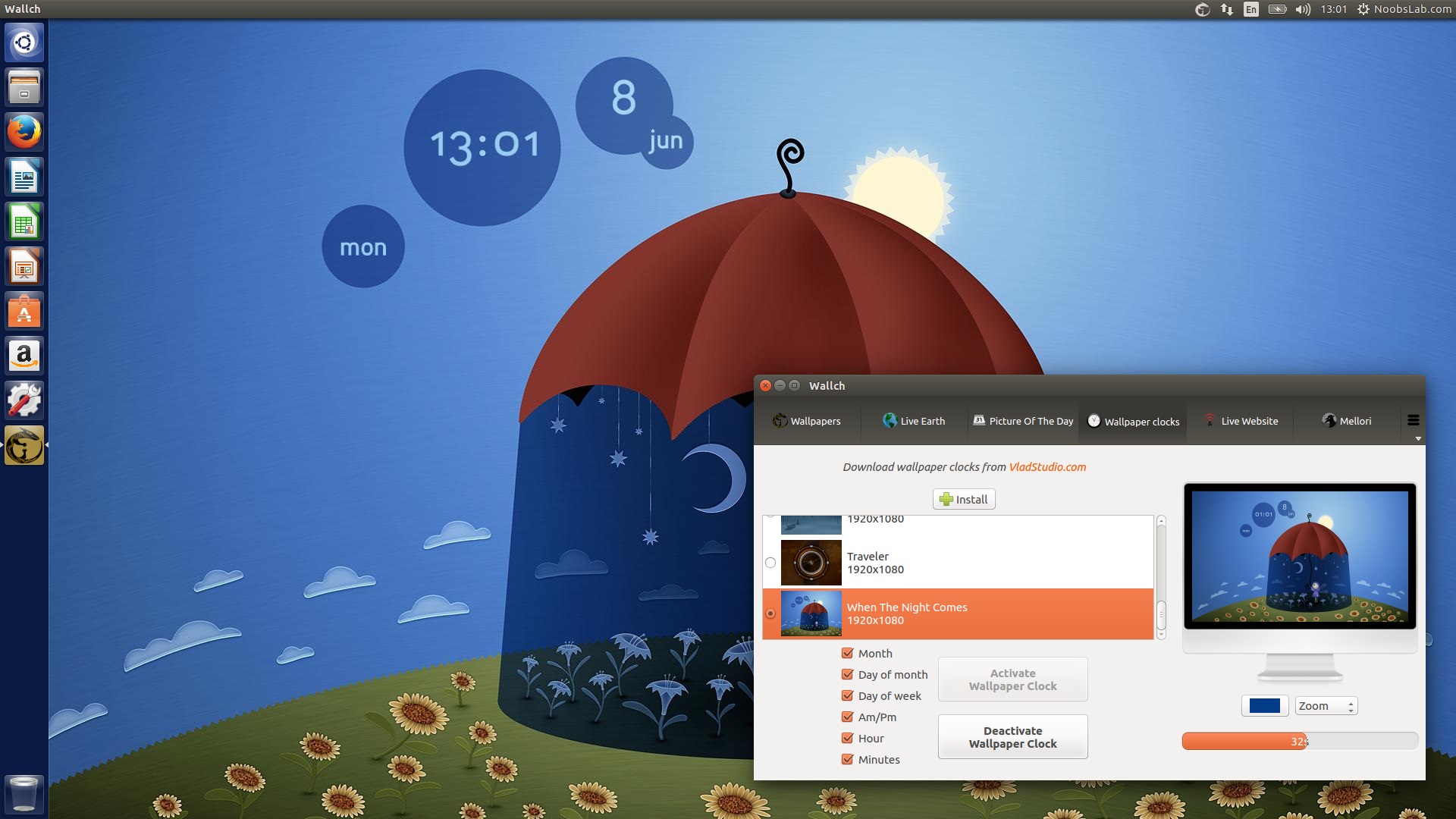 Live Clock Wallpaper Web Install In Ubuntu Linux Mint Via Ppa