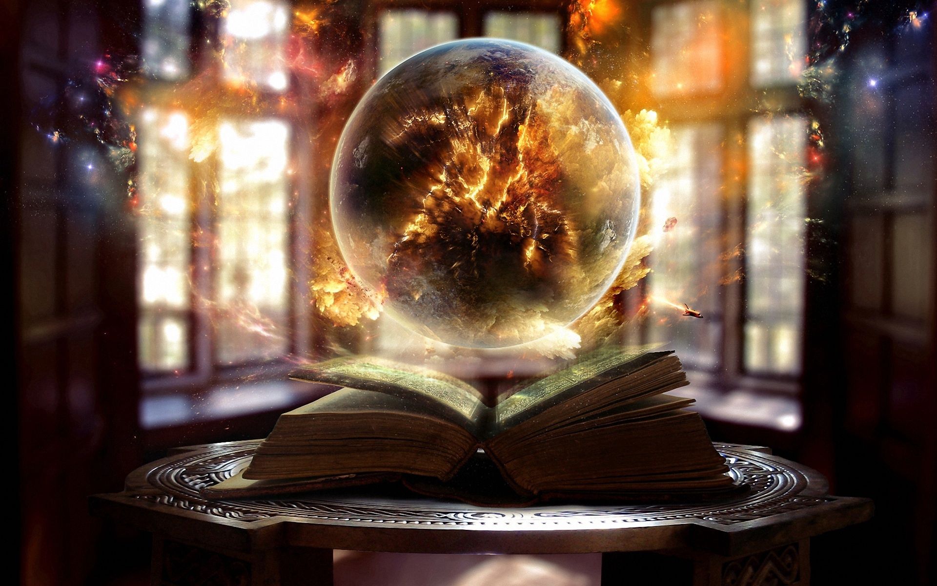Wallpaper Book Sphere Magic Sorcery HD