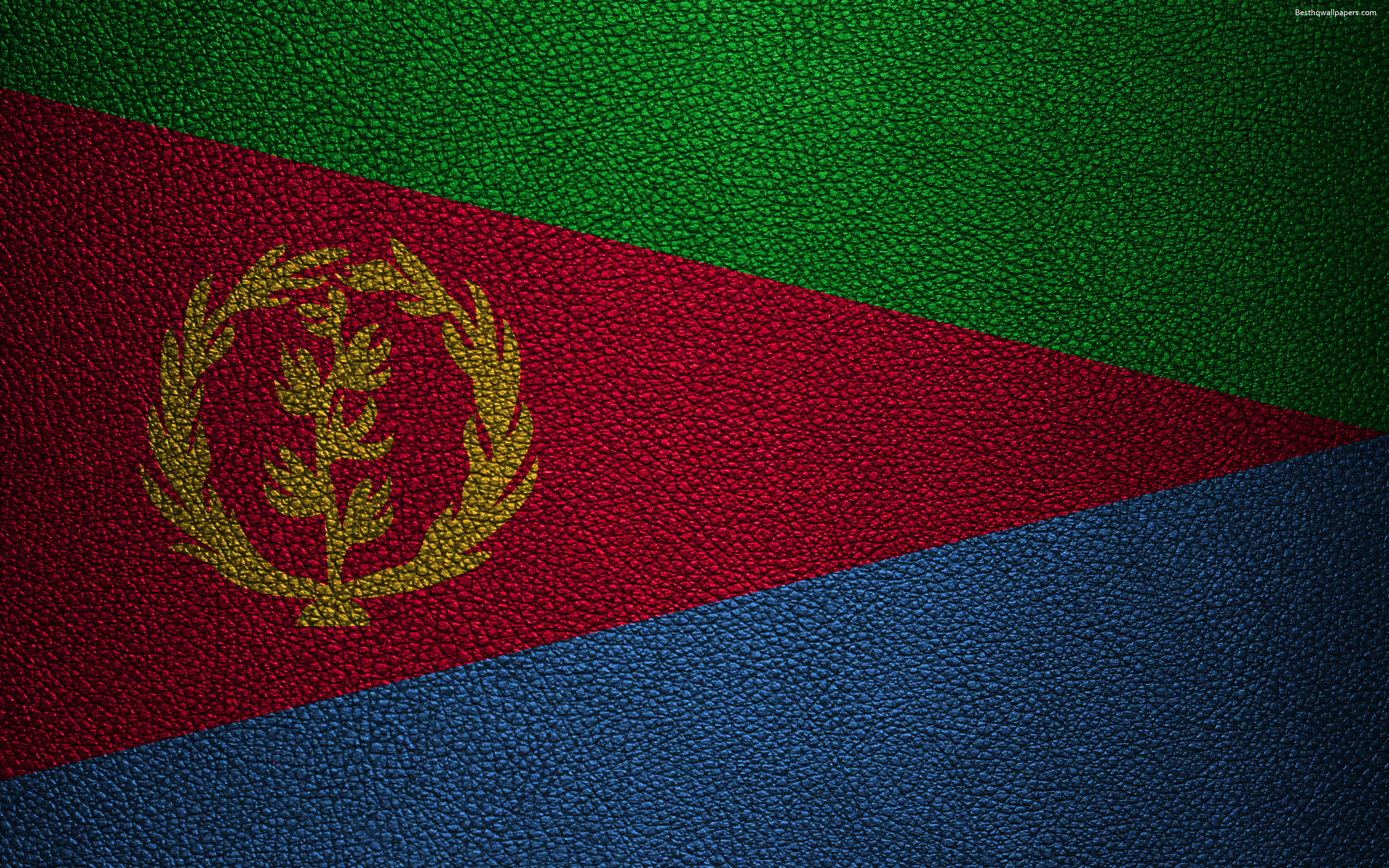Wallpaper Flag Of Eritrea Africa 4k Leather Texture