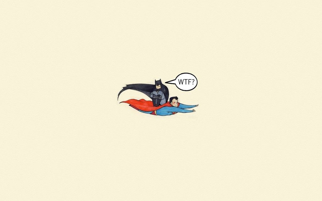 Funny Superman And Batman Minimal Wallpaper HD