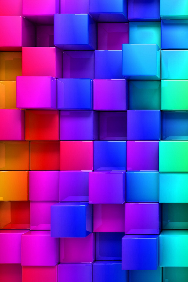 3d Colorful Cubes Wallpaper iPhone