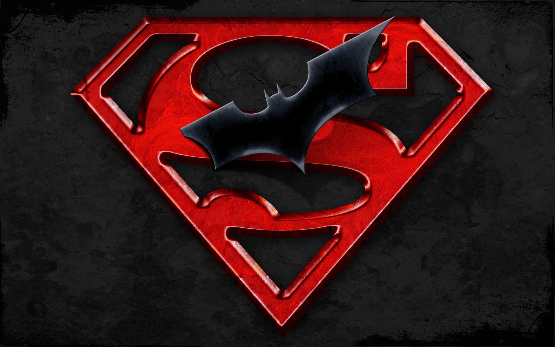 Superman Batman Logo HD Wallpaper