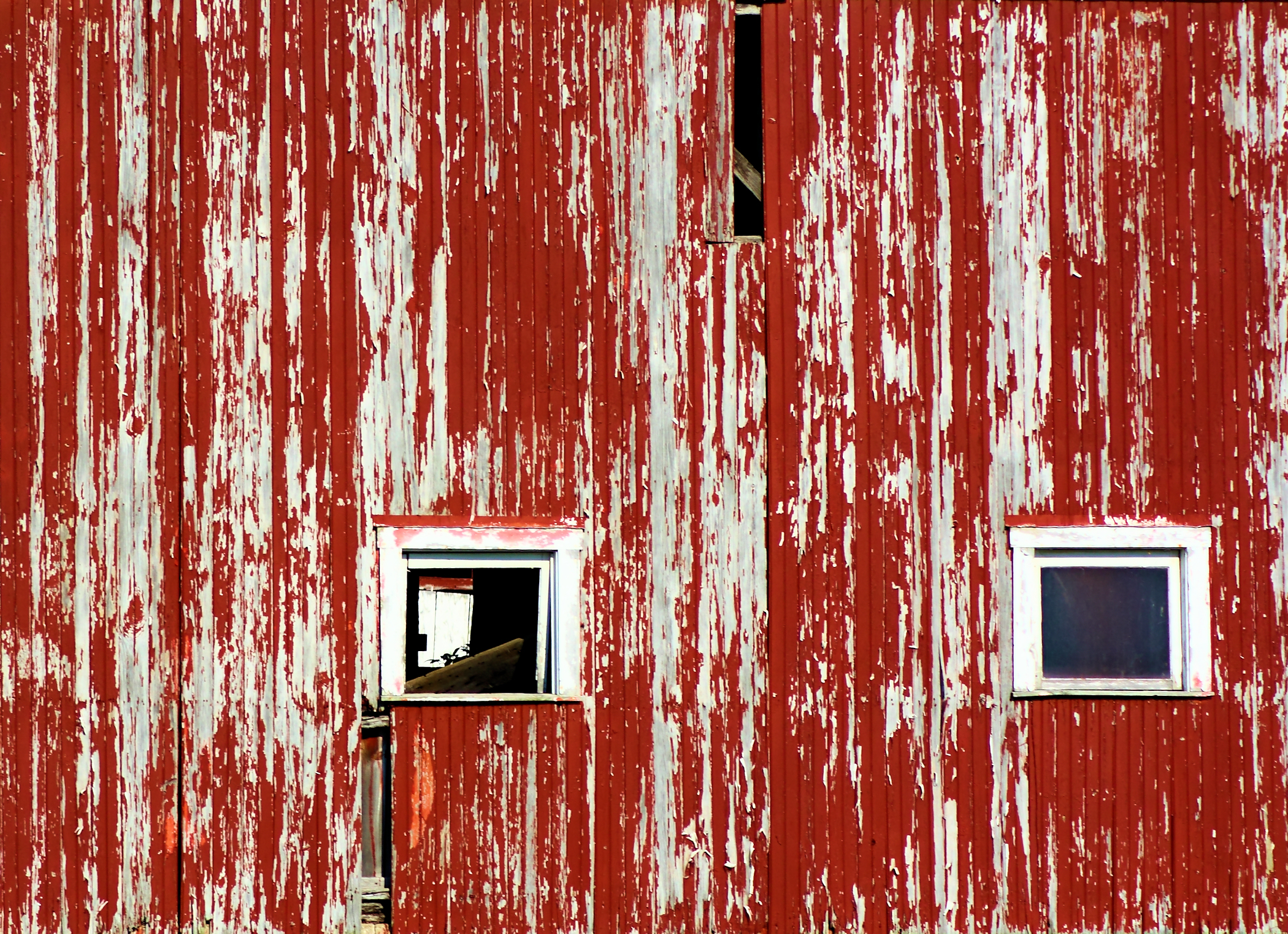 Old Red Barn Siding Background Needs Painting With Windows And Missing