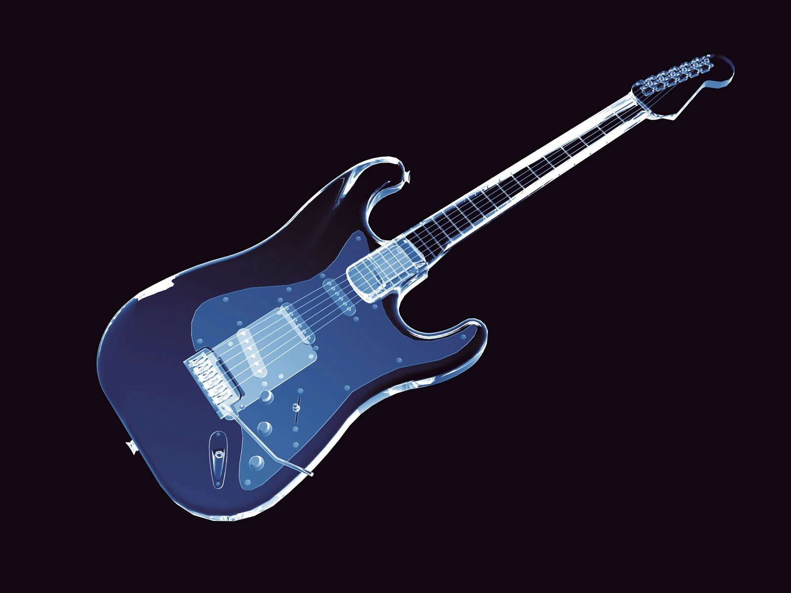 Neon Guitar Wallpaper Abstract 3d